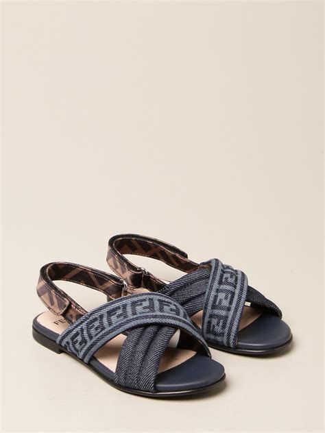 fendi logo sport sandal|Fendi denim sandals.